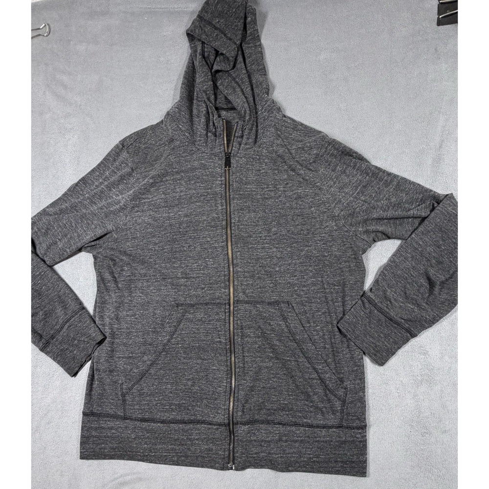 American Giant Classic Full Zip Hoodie Mens Large Gray Solid Sweatshirt